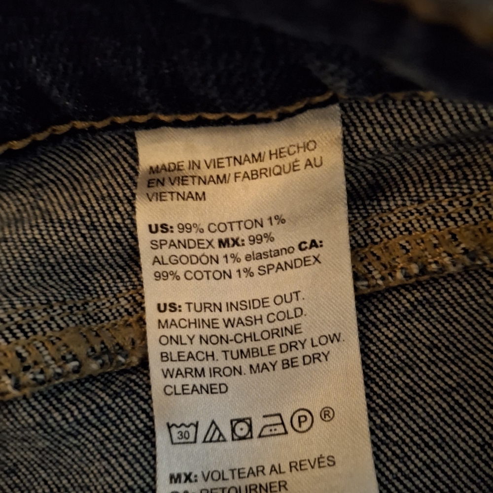 Chico's High Rise Straight Leg Crop Distressed Jeans - Blue - Picture 8 of 11